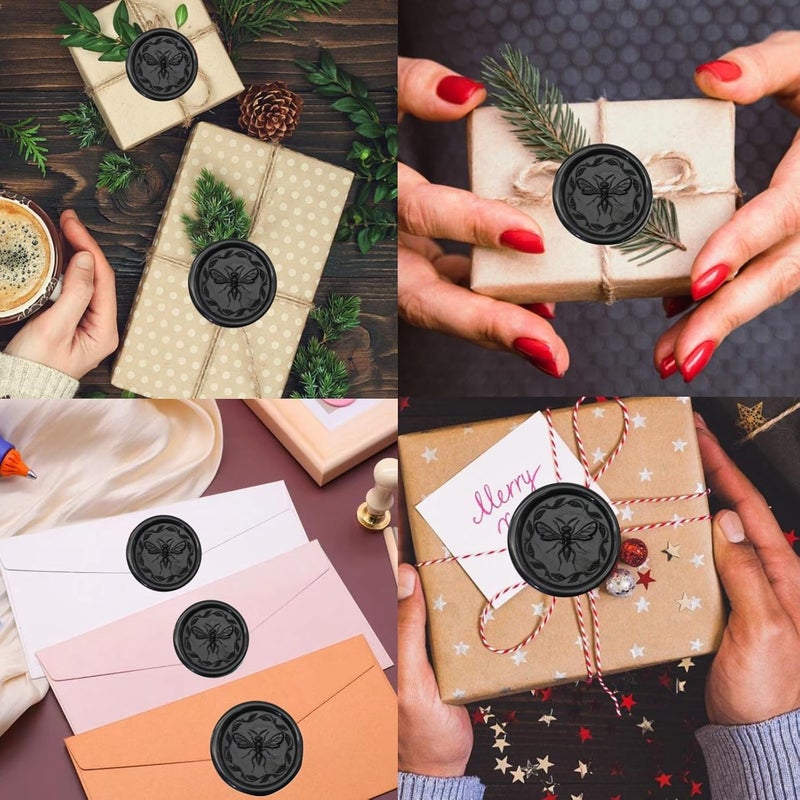 Atopbb 300 Pcs Wax Seal Beads, Sealing Wax Beads, Refilling Octagon Wax Sealing Beads for Wax Stamp Sealing, Perfect for Wedding Invitations, Christmas Cards, Envelopes, Letter Sealing (Black) - Image 4